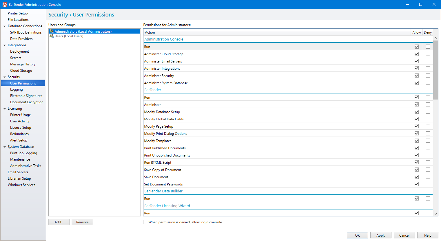 Admin Console Security